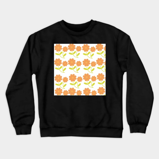 Orange flower pattern design Crewneck Sweatshirt by Artistic_st